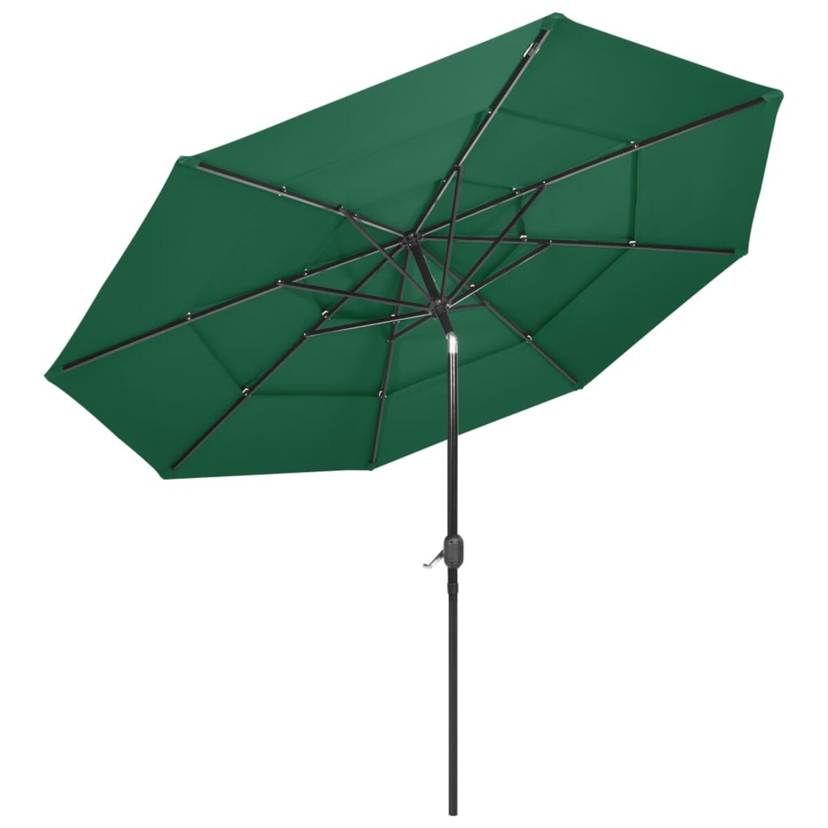 vidaXL 3-poziomowy parasol na aluminiowym słupku, zielony, 3 m