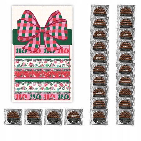 MAXI Kalendarz adwentowy z kawą Christmas Countdown - 24 różne saszetki z kawą mieloną, prezent, upominek, podarunek na Mikołaja Mikołajki Święta