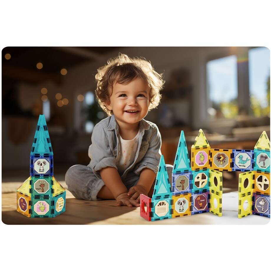 Klocki magnetyczne 3d edukacyjne dla dzieci Ricokids