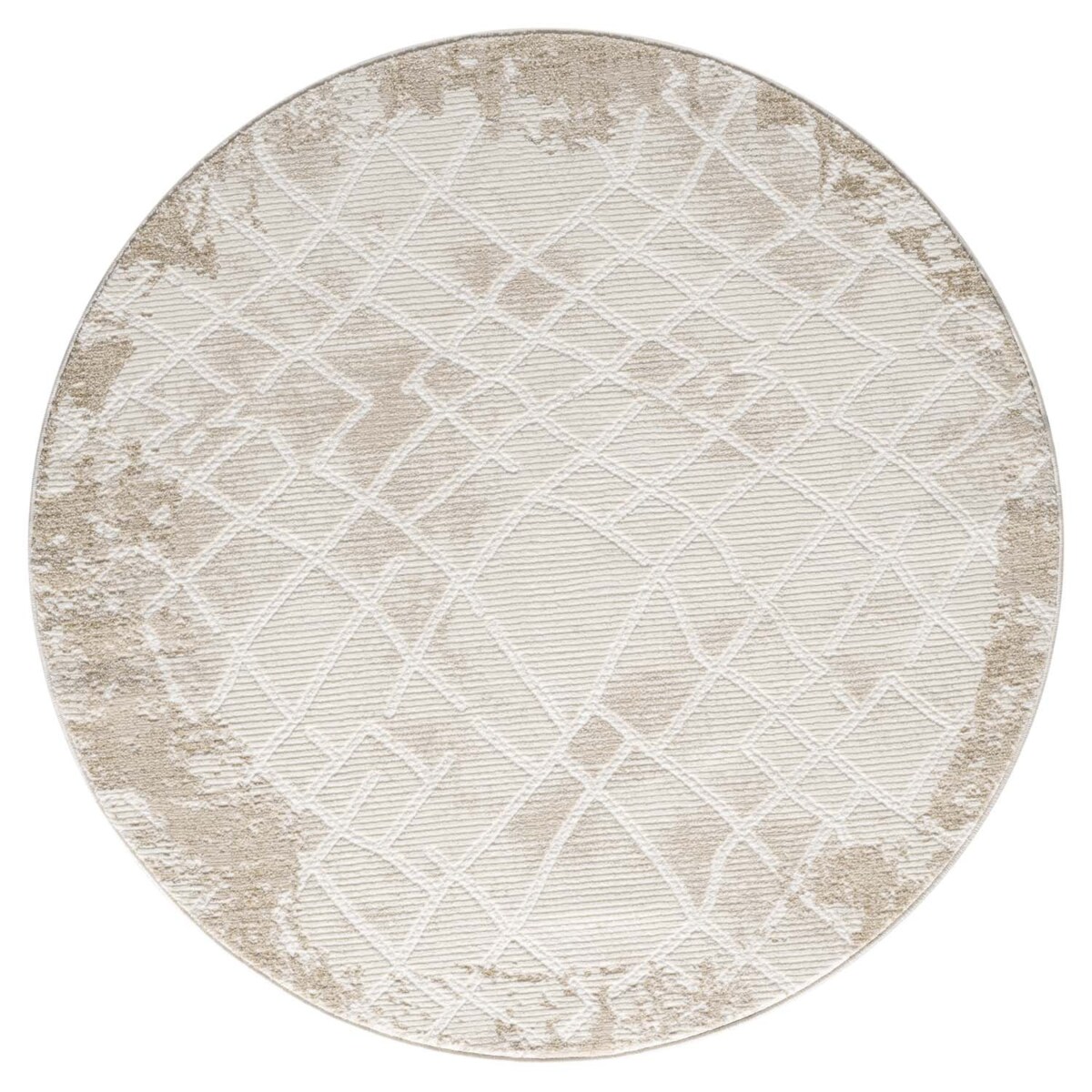 Dywan okrągły strukturalny vintage abstraktcja Antique 2150 Krem 200x200