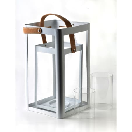 LOUIS Komplet 2 latarni biały metal