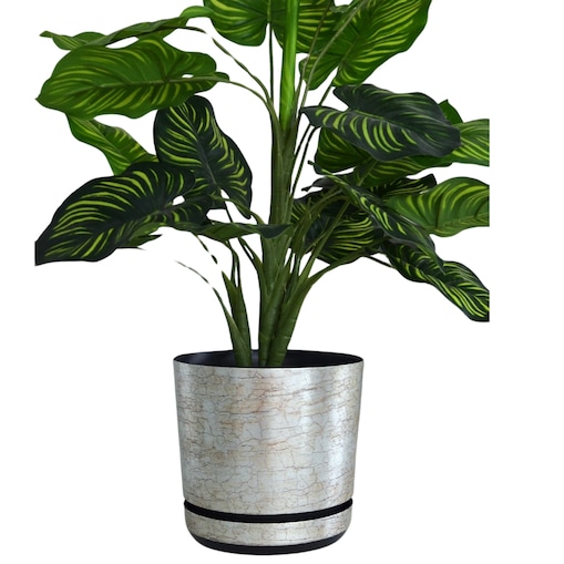 14 cm wzór ANTYCZNE SREBRO Doniczka z podstawką klasyczna rustykalna starożytna