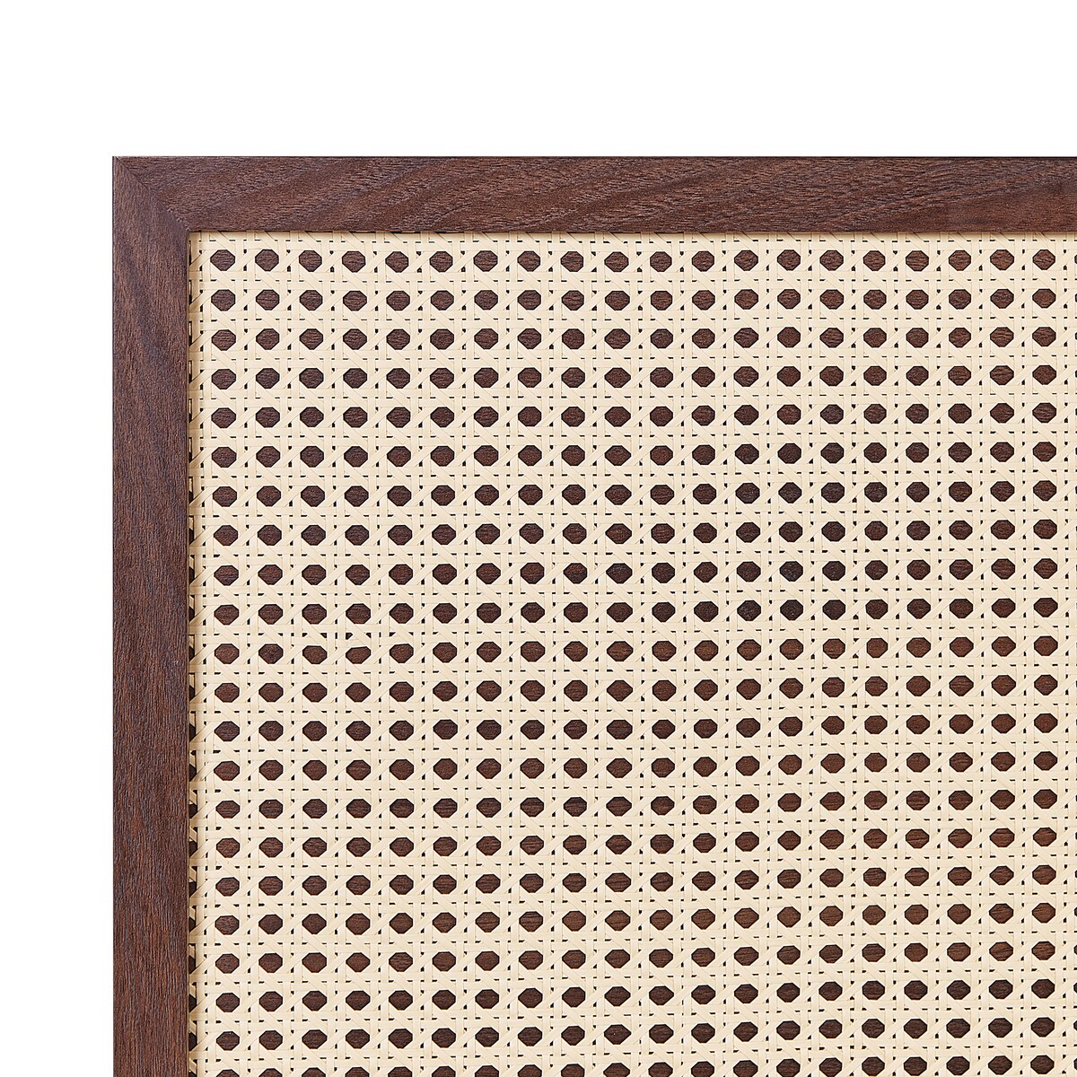 Łóżko Rattan MONPAZIER 140 x 200 cm Ciemnobrązowy