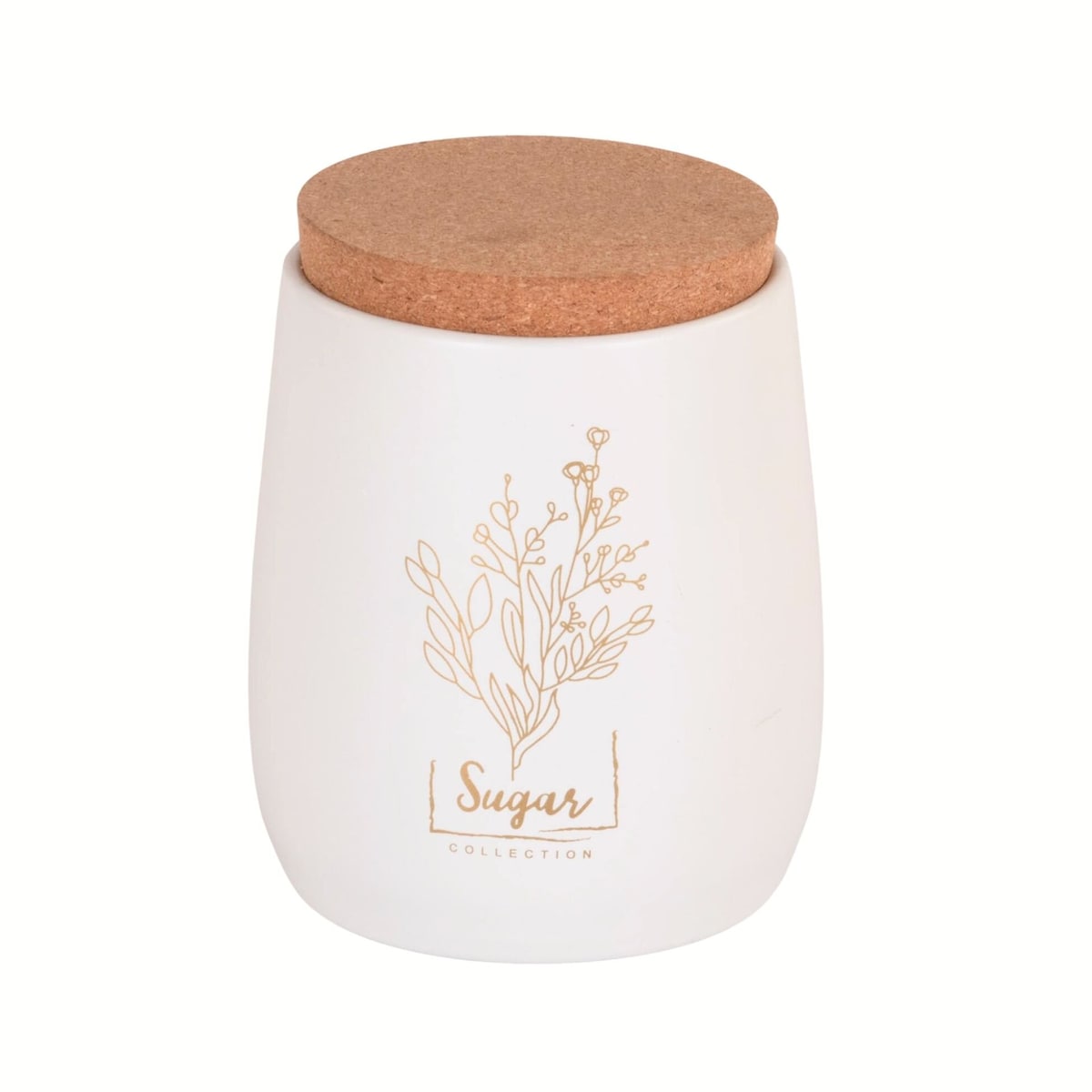 Pojemnik metalowy biały z korkową pokrywką 750 ml SUGAR