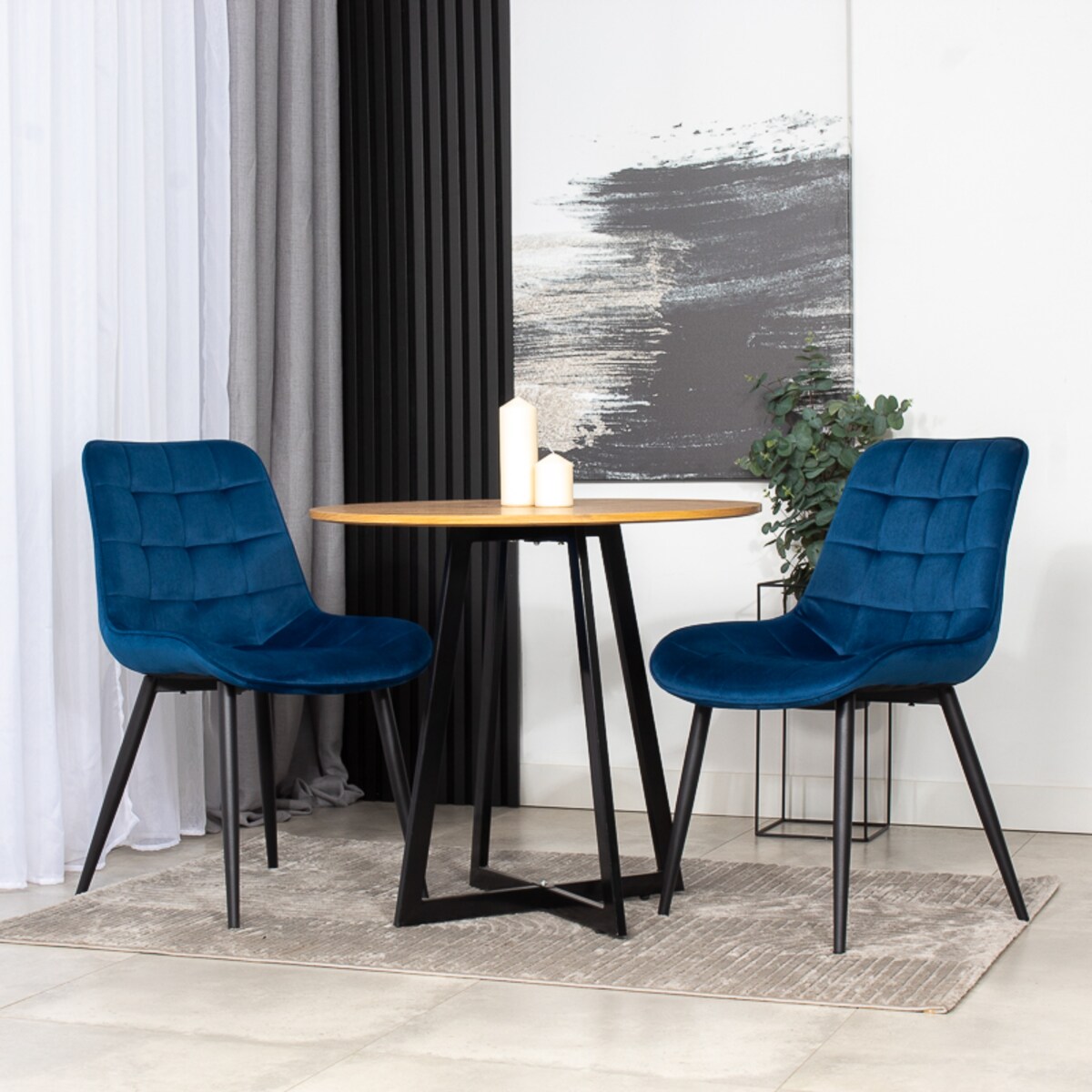 Krzesło tapicerowane welurowe pikowane do salonu jadalni