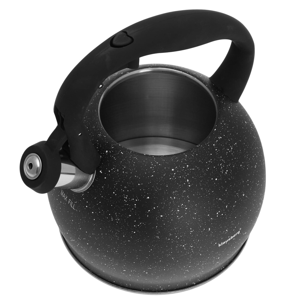 Czajnik stalowy z gwizdkiem 3L indukcja gaz czarny marmurek KLAUSBERG