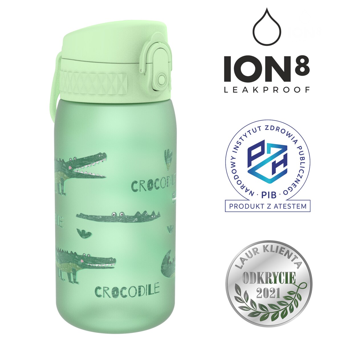 Butelka ION8 BPA Free I8RF350PGCROC Crocodiles