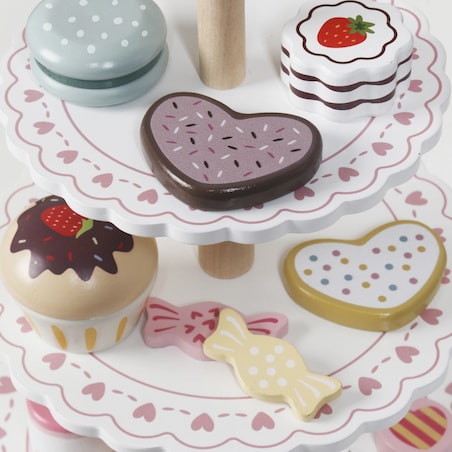 Drewniana patera ze słodyczami Cakeo - cukiernia babeczki ciastka ZESTAW