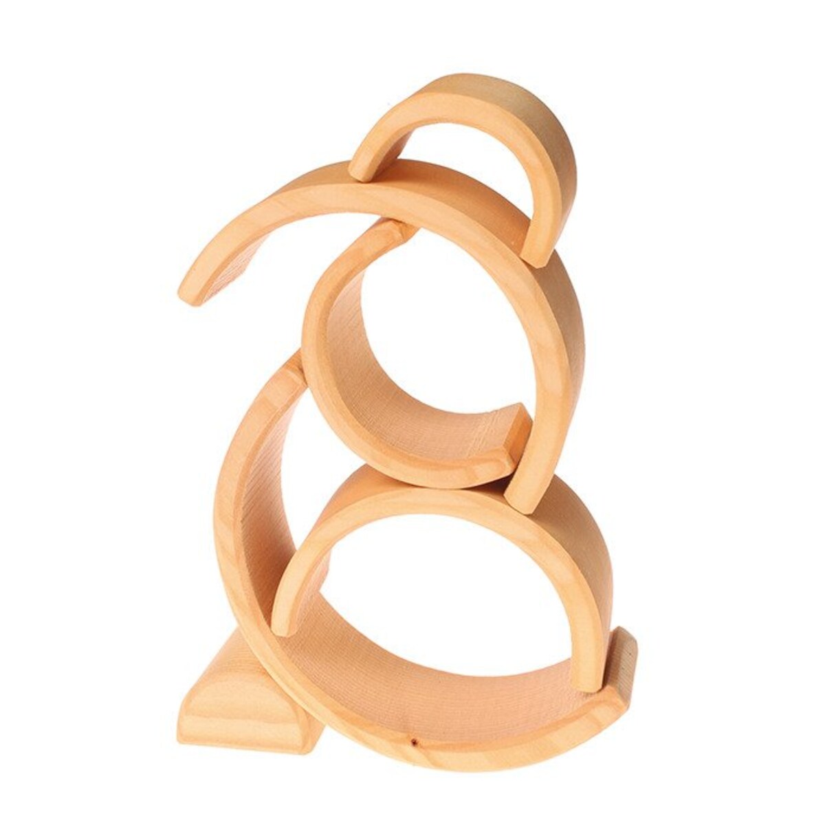 Tęcza Grimm's 6-elementowa - drewniane klocki naturalne 1+