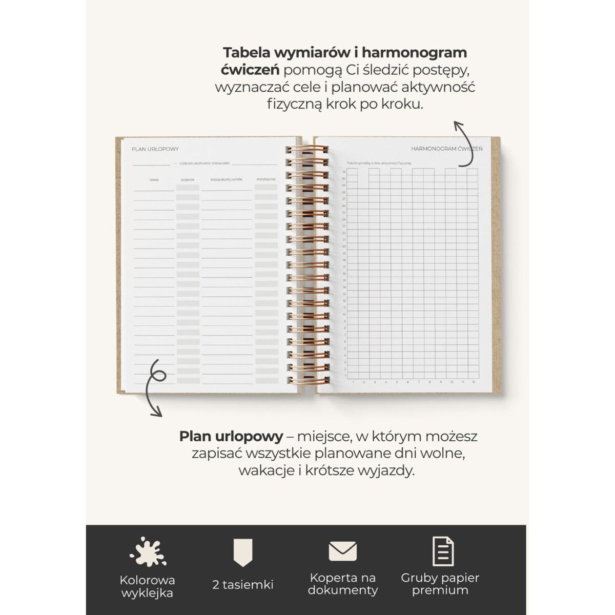 Planner Tygodniowy 2026 na spirali – Magnolia