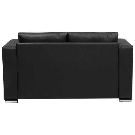 Komplet wypoczynkowy skórzany 6-osobowy czarny HELSINKI