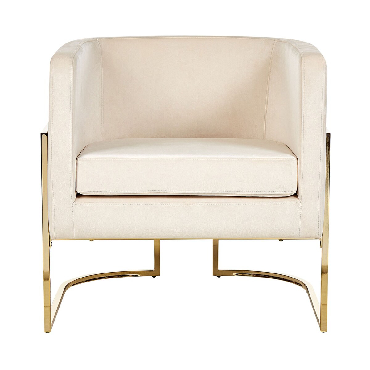 Fotel welurowy beżowy SIRKKA