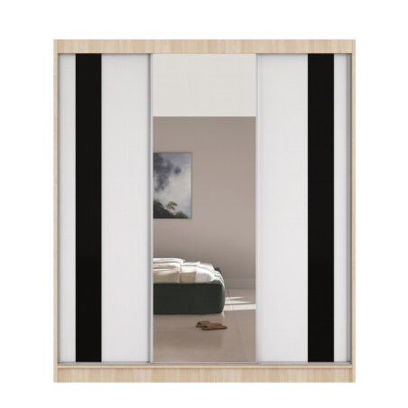 Szafa przesuwna COMODO V200 z lustrem do przedpokoju, garderoby- sonoma