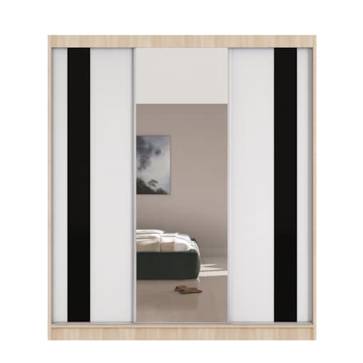 Szafa przesuwna COMODO V200 z lustrem do przedpokoju, garderoby- sonoma