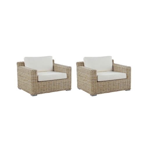 Zestaw 2 foteli rattanowy jasnobrązowy ARDEA