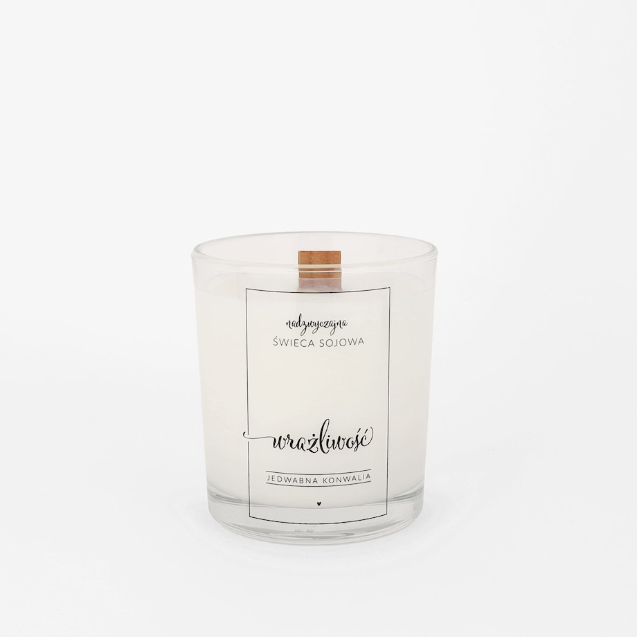 Świeca sojowa w szklance 180 ml - Wrażliwość JEDWABNA KONWALIA