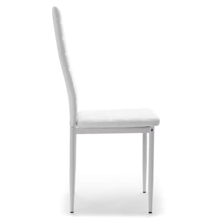 Zestaw 4 krzesła FADO tapicerowane ekoskóra białe