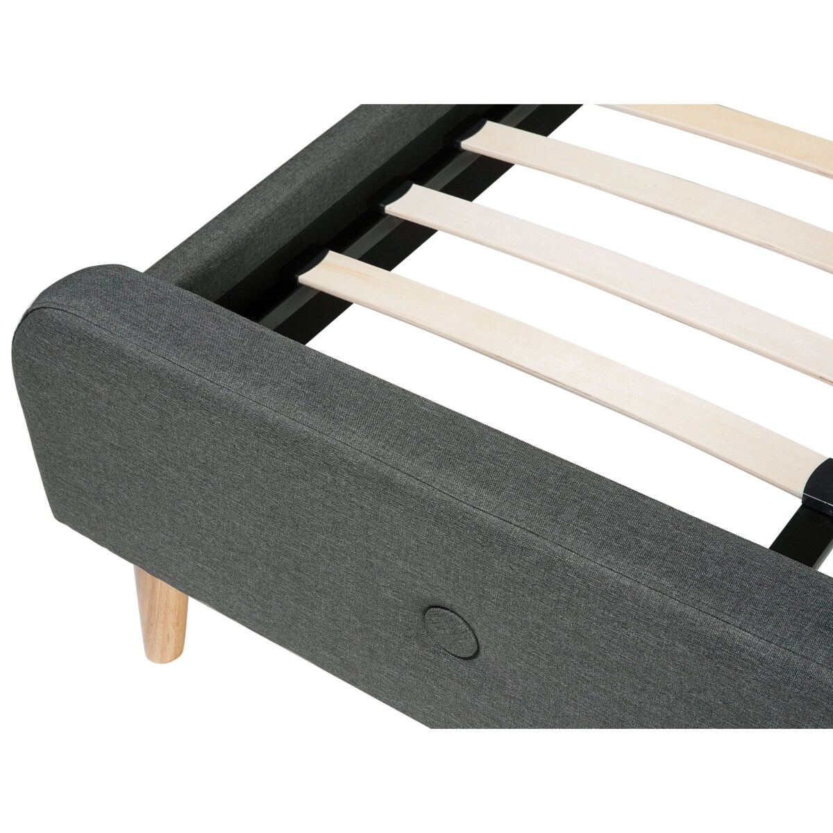 Łóżko tapicerowane 140 x 200 cm ciemnoszare RENNES