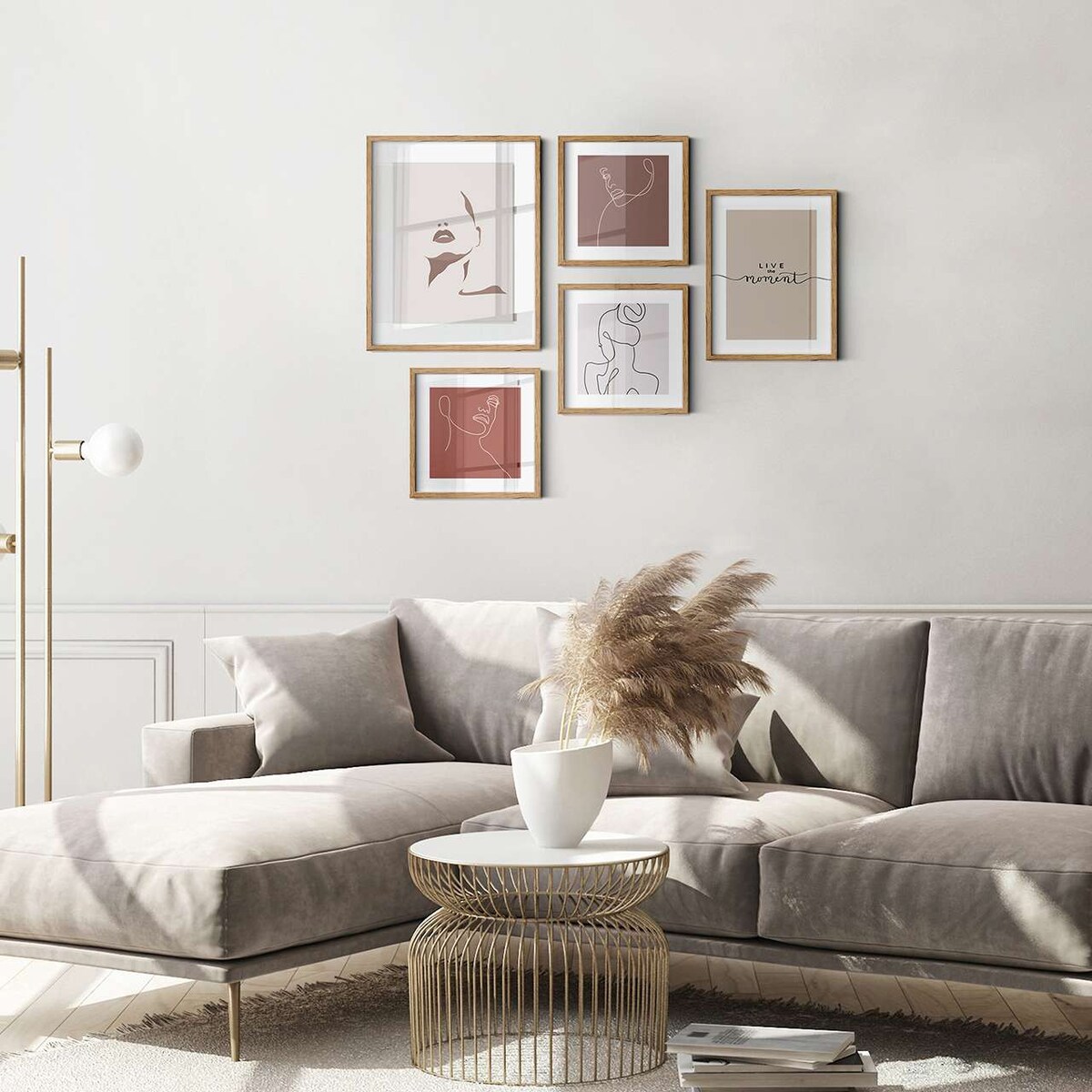 Ramki, 13x18 cm, ramka na zdjęcie, Knor - beżowe ramki do zdjęć i plakatów, dekor drewna