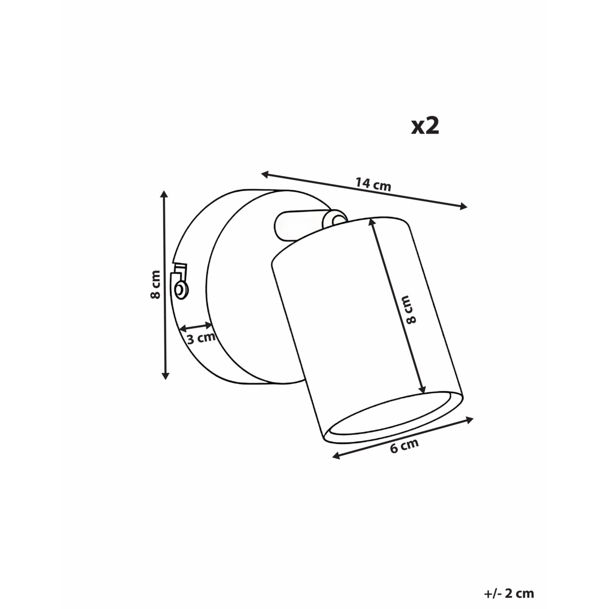 Zestaw 2 lamp ściennych NYANDO Metal Biały