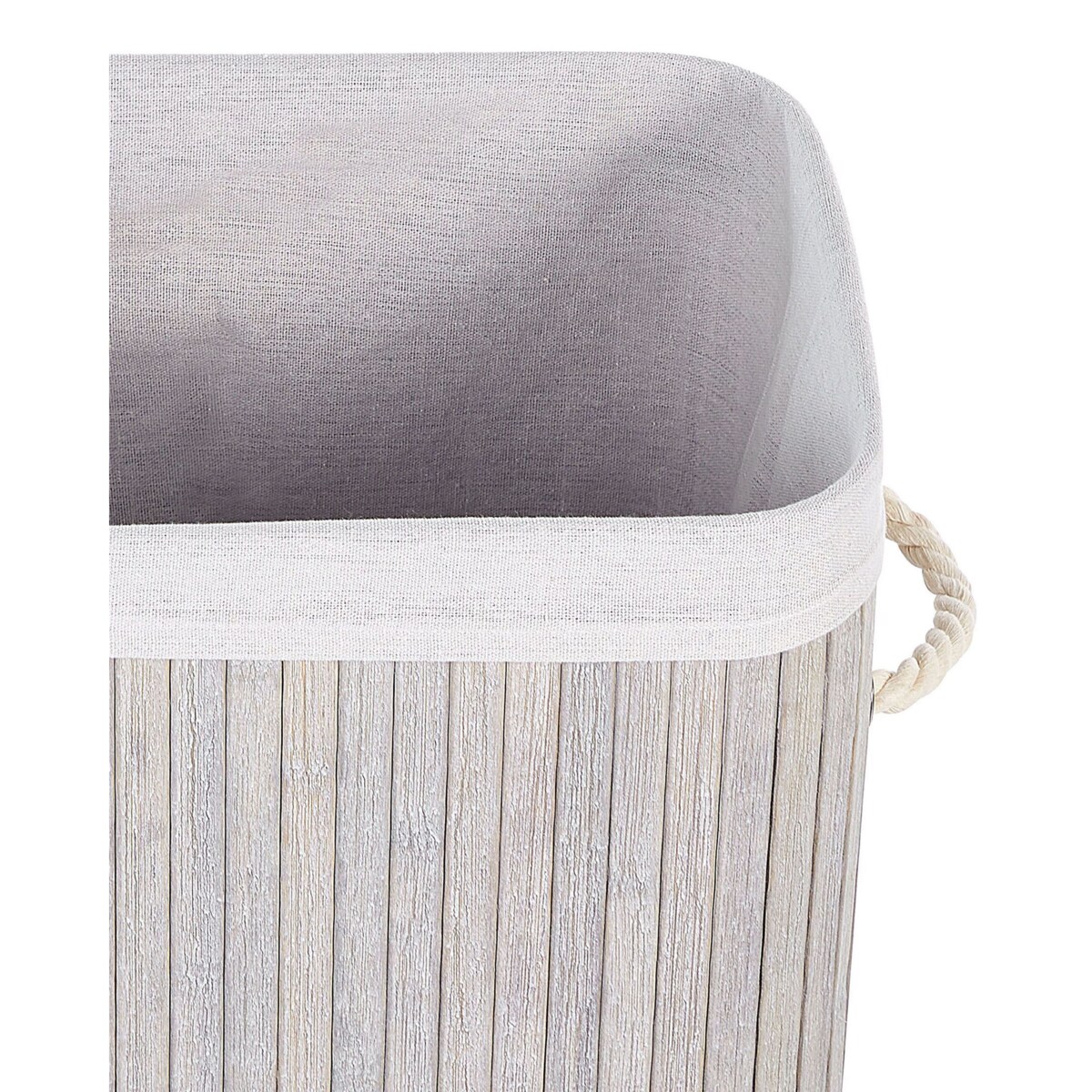 Kosz bambusowy z pokrywą jasnoszary KOMARI