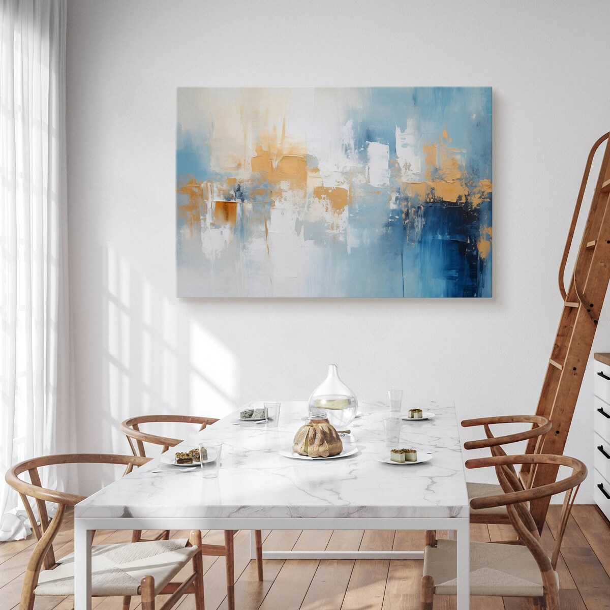 Obraz Na Płótnie Do Salonu Abstrakcja Elementy Złota Styl Glamour 70x50cm