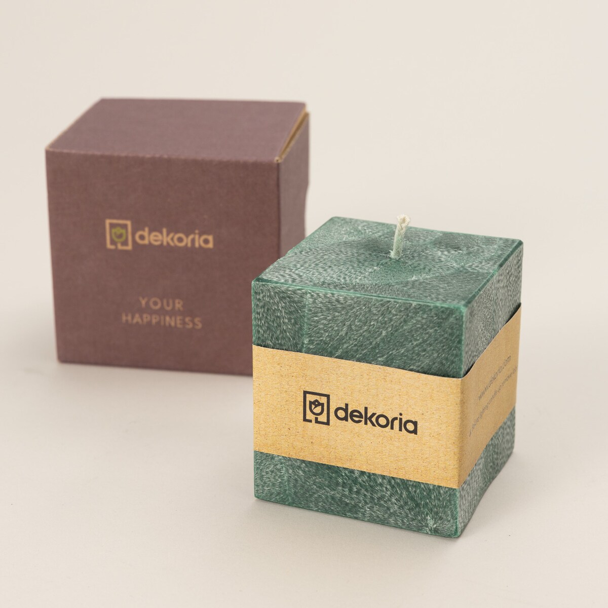 Świeca zapachowa palmowa kostka Your Happiness, 7,5x7,5x8,5 cm