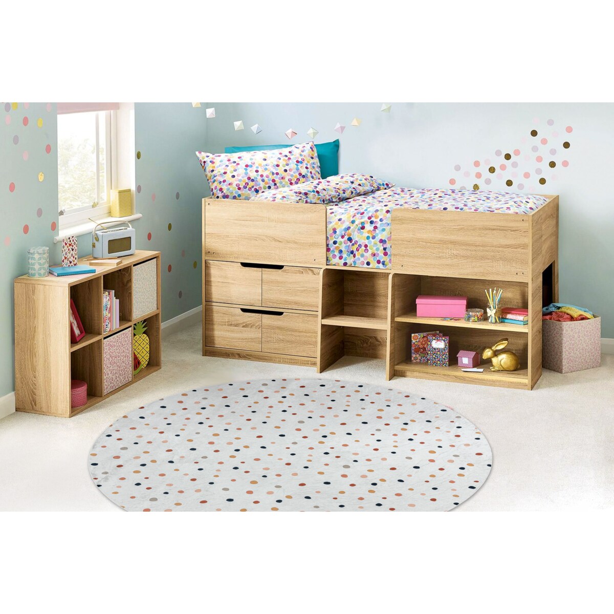 Dywan do prania BAMBINO 47890 koło Kropki koło 160 cm