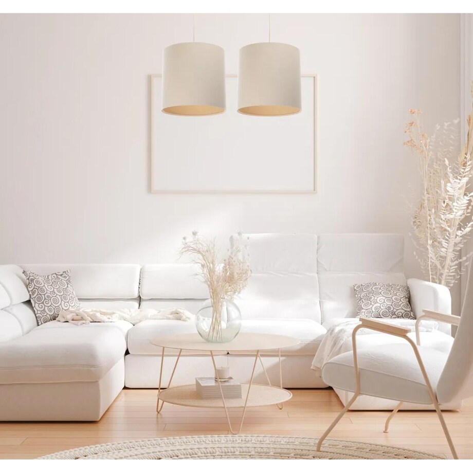 Lampa wisząca BOHO LEN TUBA 40 kremowa