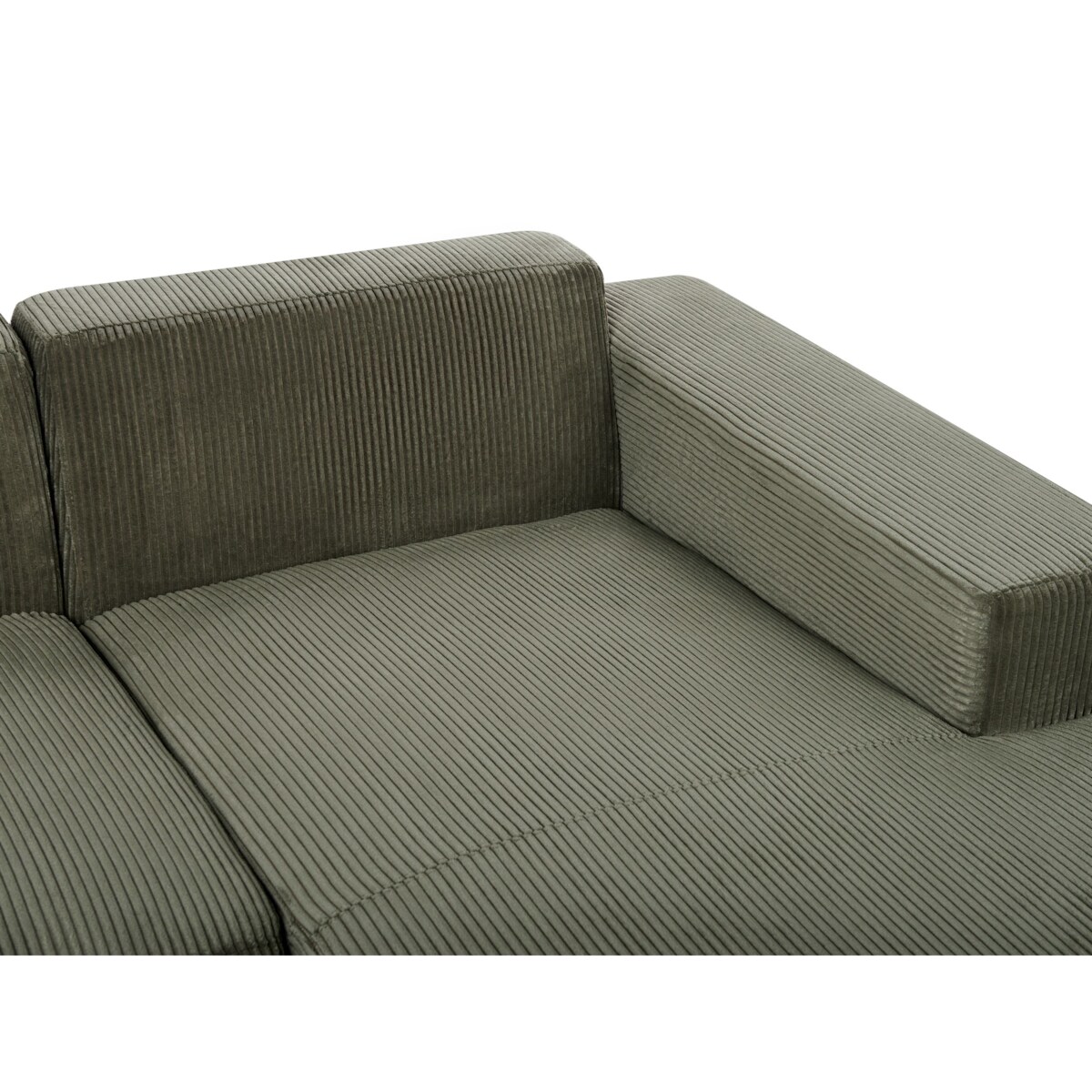 Narożnik LUNGO Sztruks Zielony dla 4 osób Lewostronny