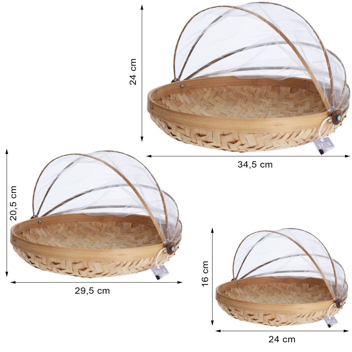 Moskitiera Na Stół Bambusowa Na Owoce Jedzenie Na Taras Ogród Zestaw 3 Szt