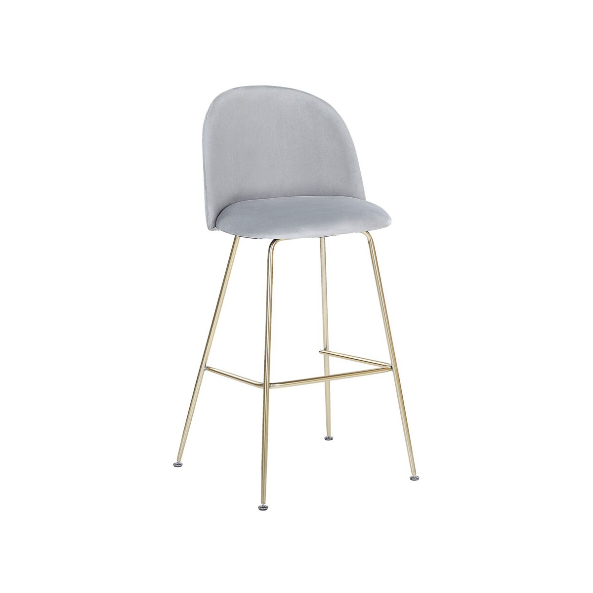 Zestaw 2 krzeseł barowych welurowy szary ARCOLA