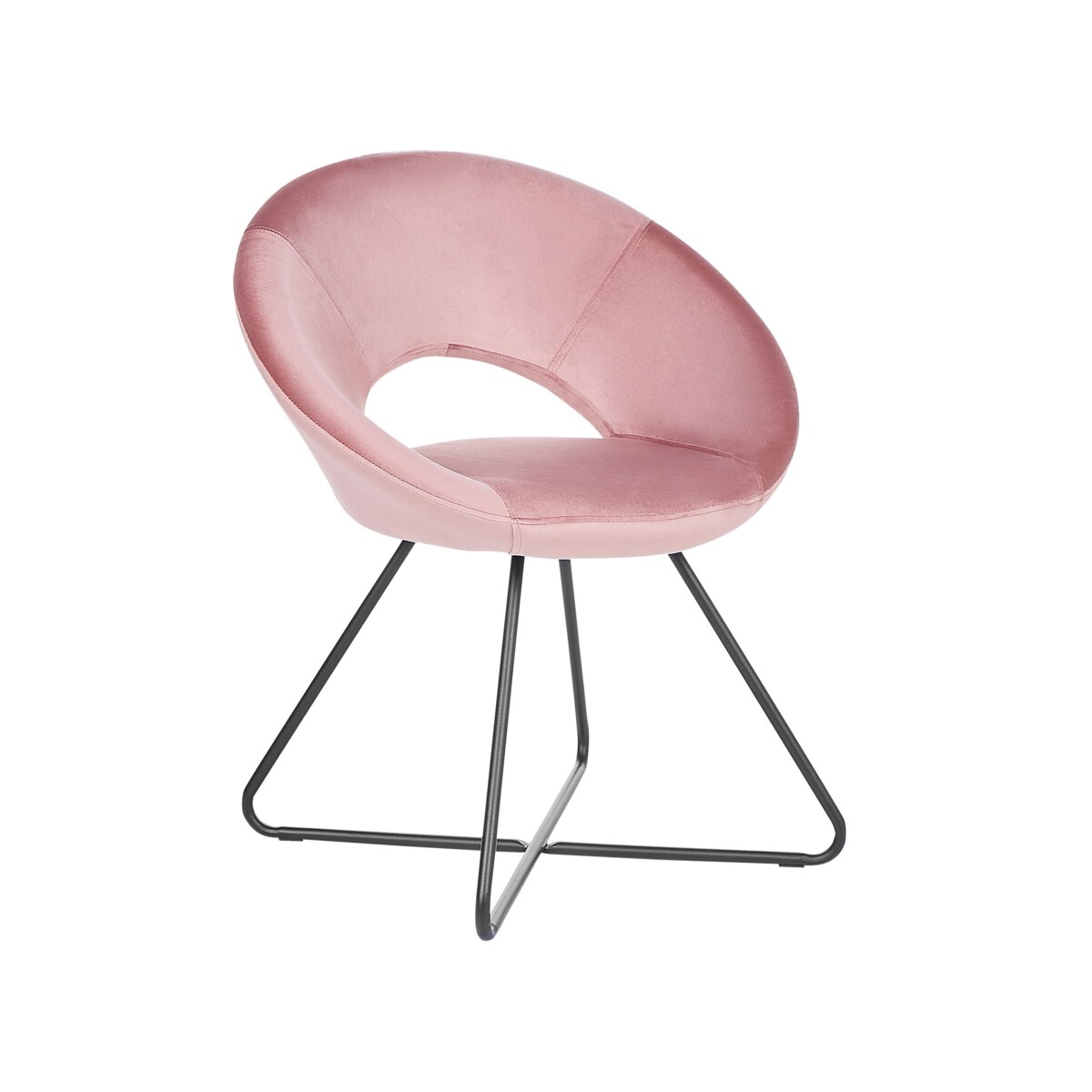 Fotel welurowy różowy RACHEL