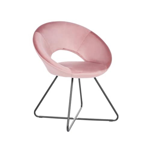 Fotel welurowy różowy RACHEL