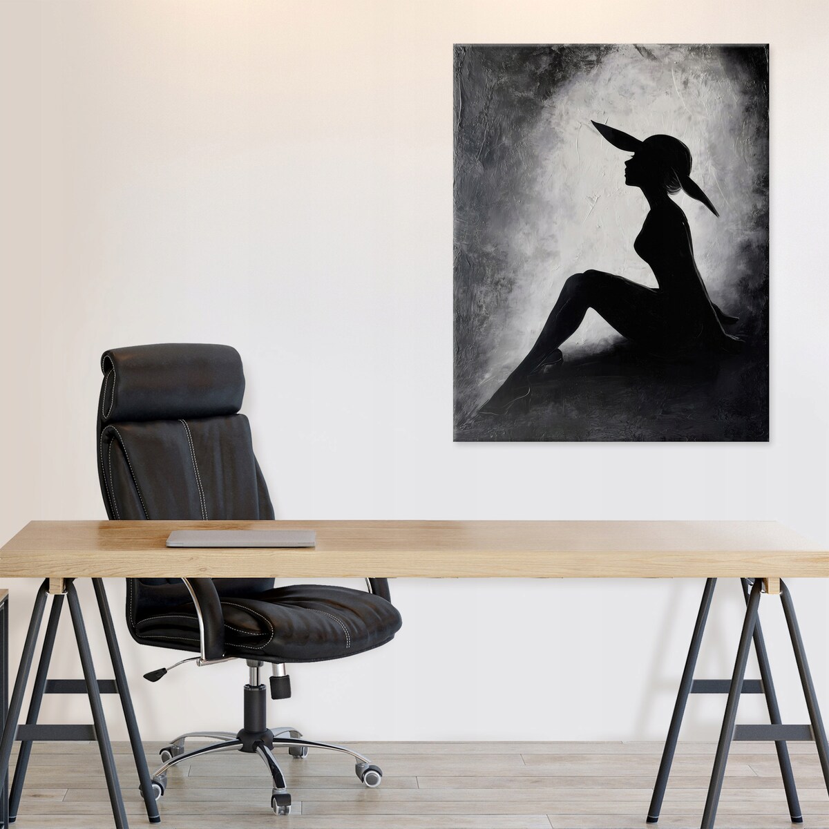 Obraz Do Sypialni Salonu Na Płótnie Kobieta Akt Czarny 70x100