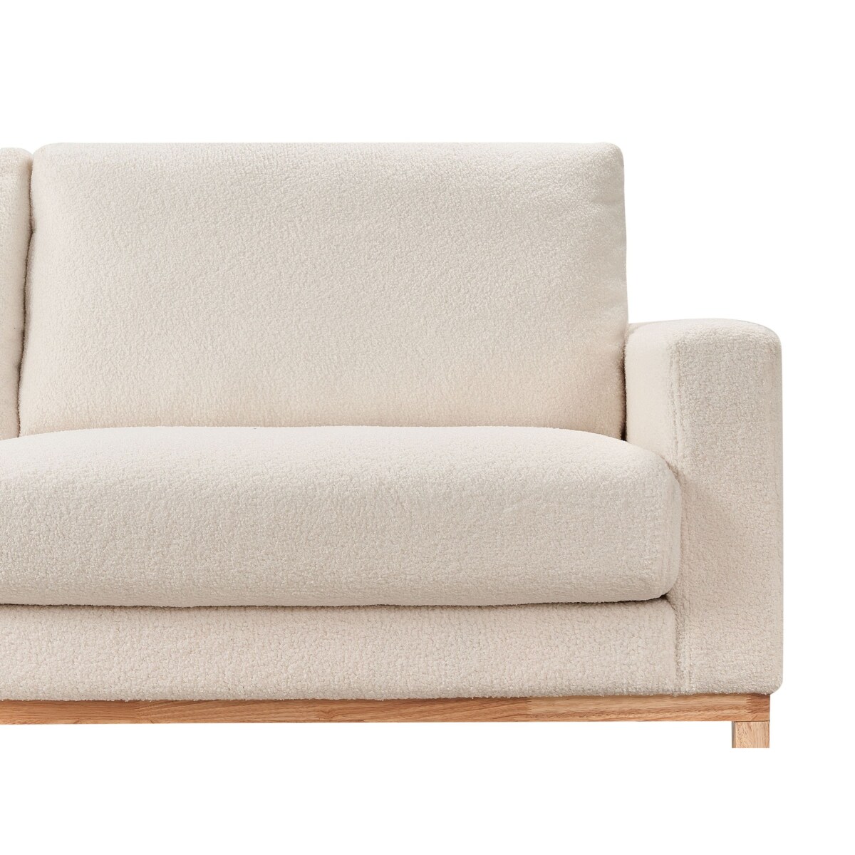 Sofa narożna prawostronna SIGGARD Biały Boucle