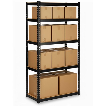 Regał metalowy magazynowy Humberg HR-854 czarny 183 x 90 x 40 cm 4854