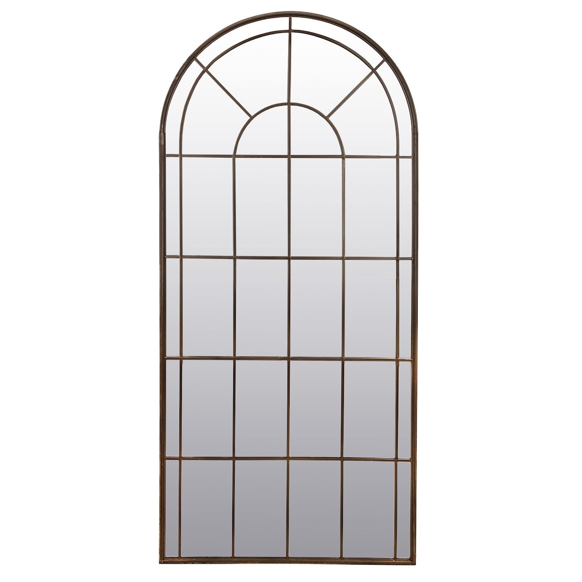 Lustro okno ze złotymi szprosami metalowe 175x80,5x2,5 cm SPECCHIO