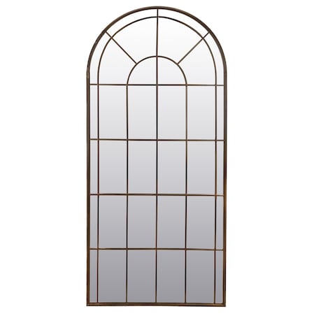 Lustro okno ze złotymi szprosami metalowe 175x80,5x2,5 cm SPECCHIO