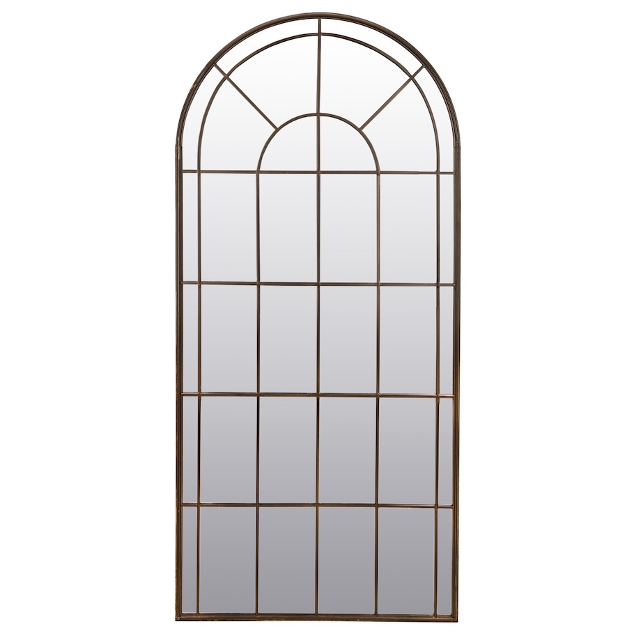 Lustro okno ze złotymi szprosami metalowe 175x80,5x2,5 cm SPECCHIO