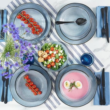 VILLA ITALIA Talerzyk deserowy śniadaniowy ceramiczny 21 cm DENIM