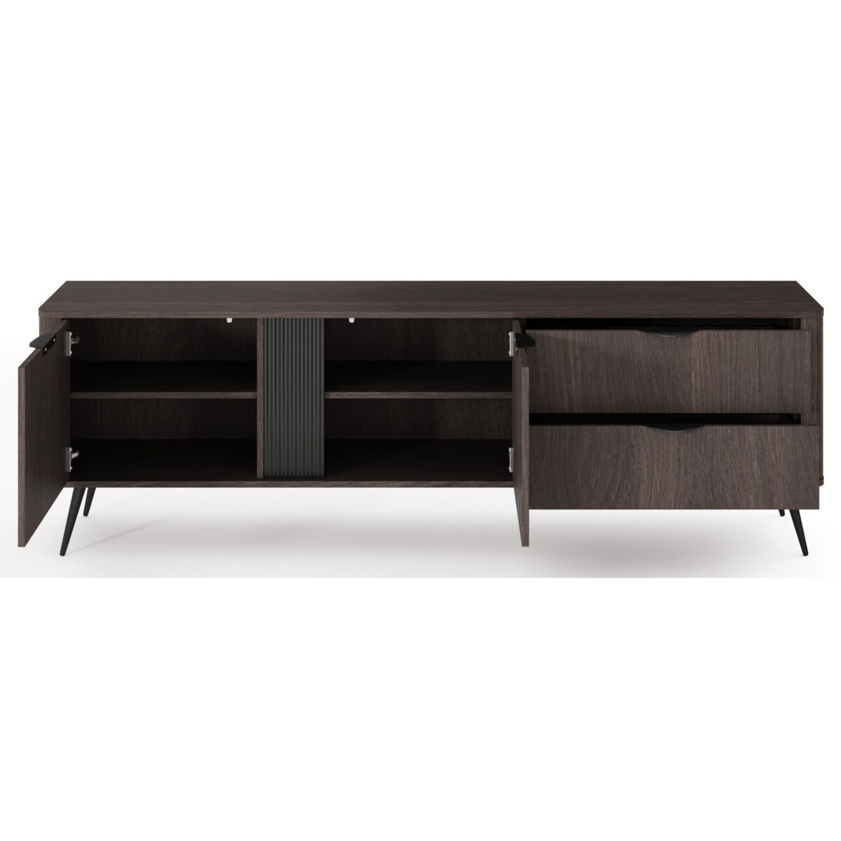 Szafka RTV 195 2D2S ERIS ryflowana na wysokich nóżkach