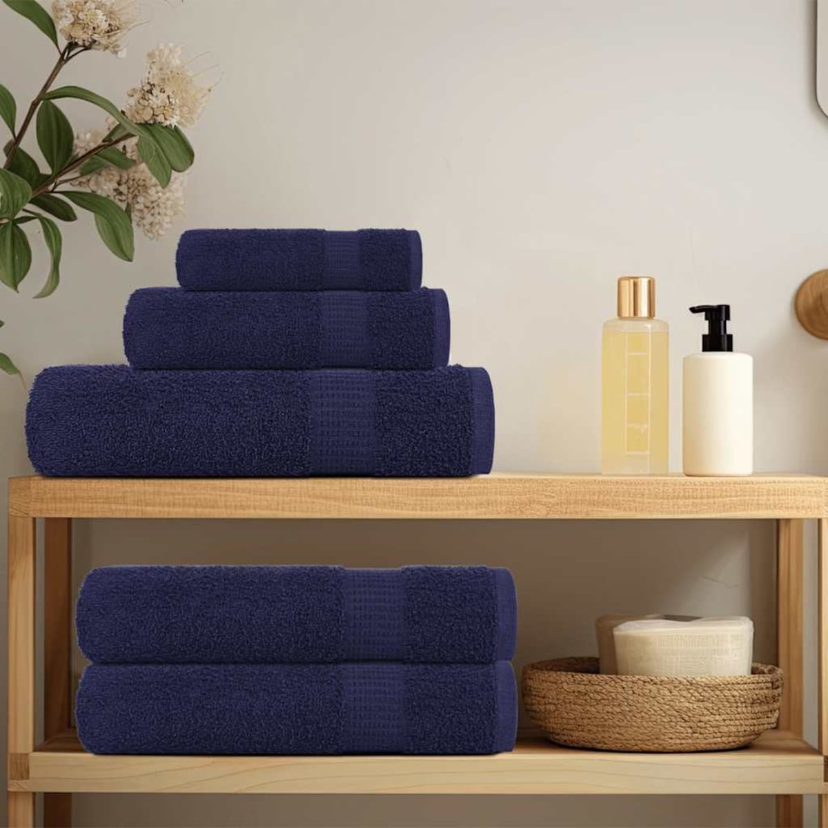 vidaXL Ręczniki do sauny 4 szt. Granatowy 360 gsm 100% bawełna