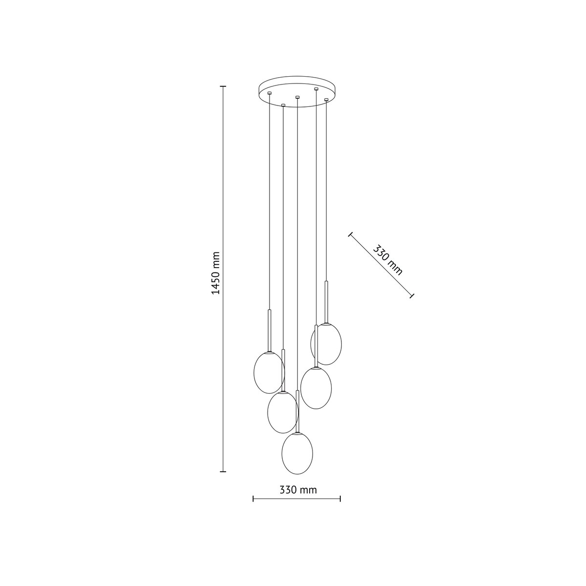 Lampa wisząca TK Lighting PEARL MIX 10844, 5xG9, glamour, regulowana wysokość, wielokolorowa
