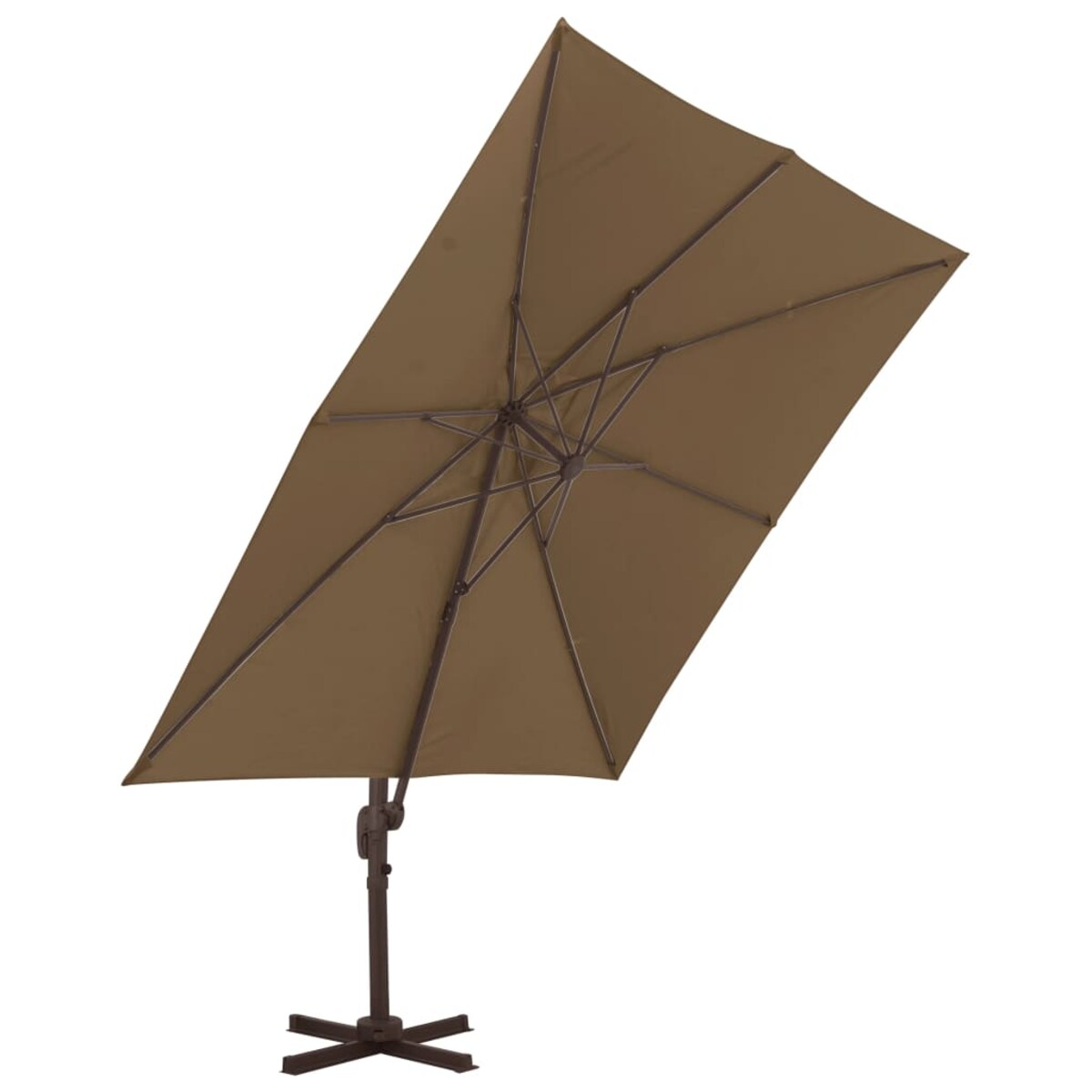 vidaXL Parasol wiszący z aluminiowym słupkiem, 300x300 cm, taupe