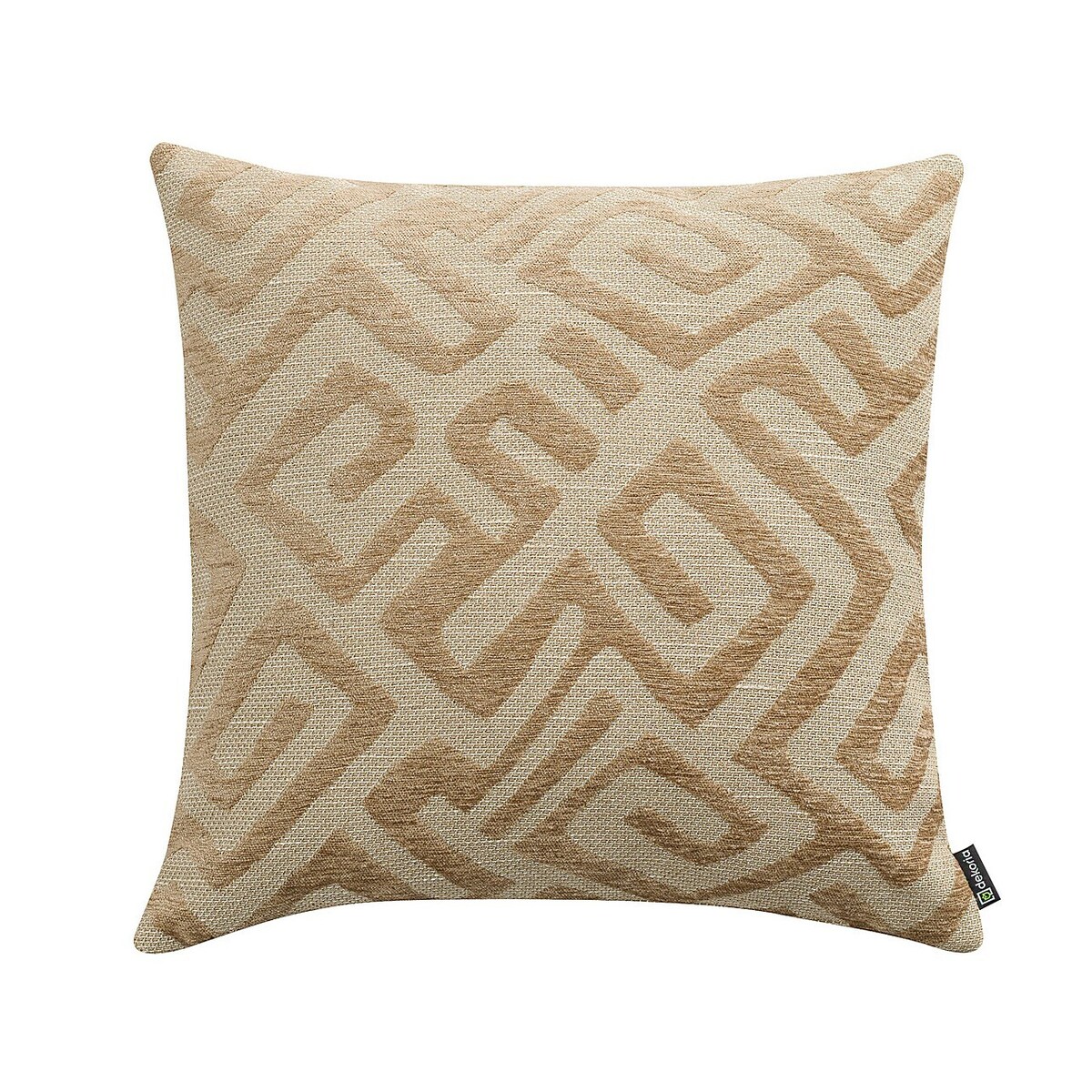 Poszewka Kinga na poduszkę 50x50 kawowe wzory na beżowym tle