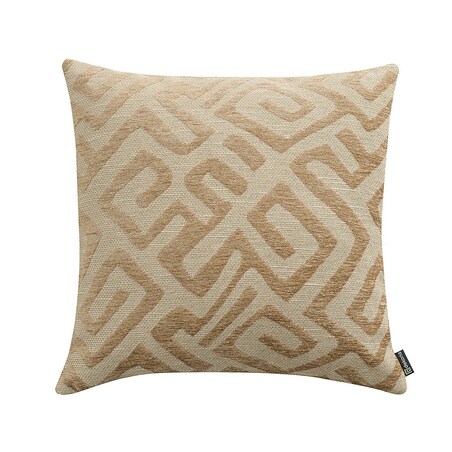 Poszewka Kinga na poduszkę 50x50 kawowe wzory na beżowym tle