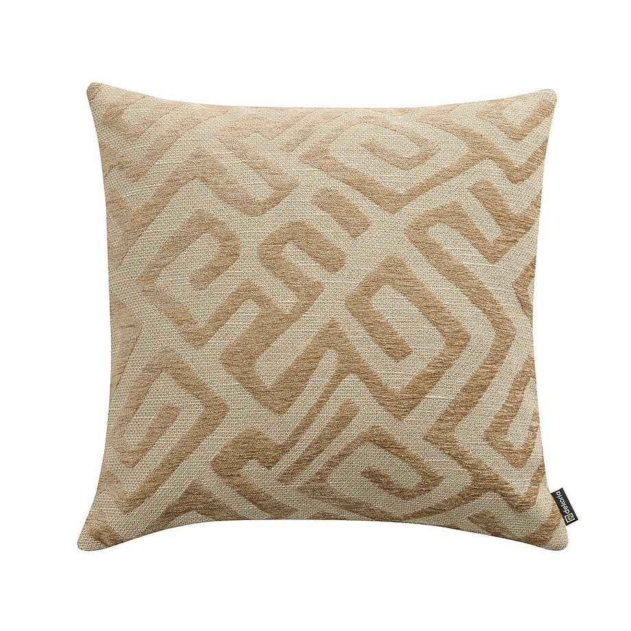Poszewka Kinga na poduszkę 50x50 kawowe wzory na beżowym tle