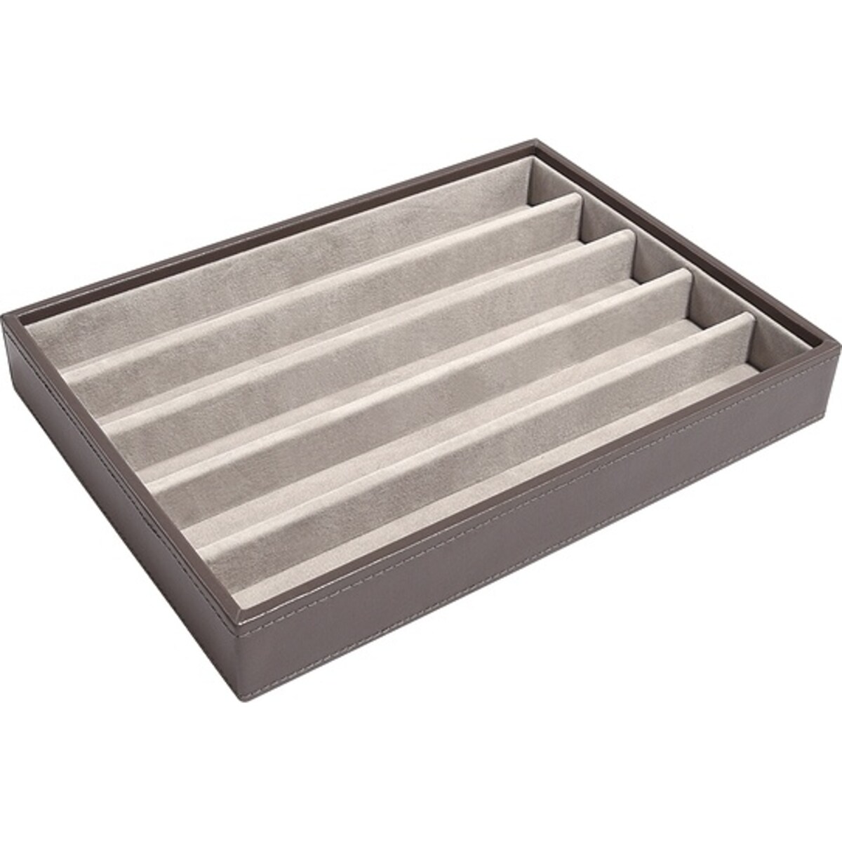 Szkatułka na biżuterię Stackers pięciokomorowa classic velvet szara