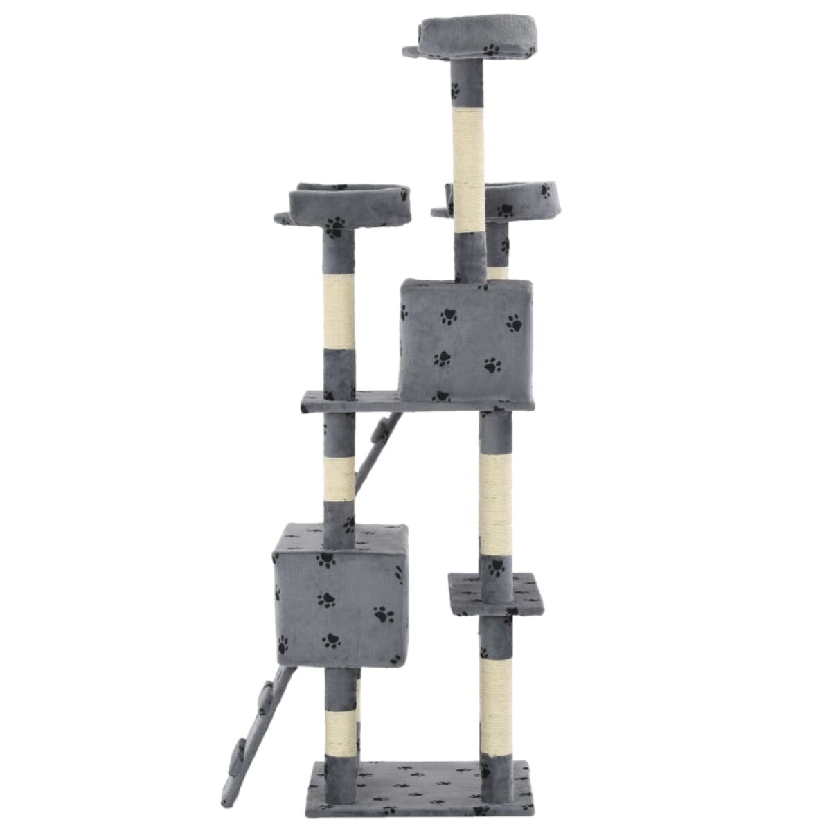 vidaXL Drapak dla kota, 170 cm, szary z nadrukiem kocich łapek